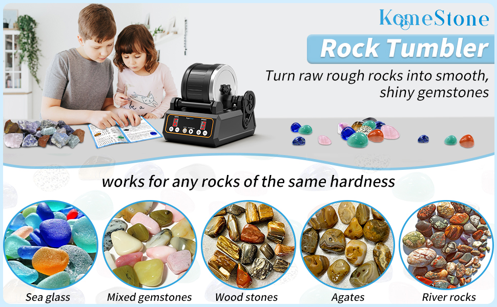 KomeStone Rock Tumbler Grits Kit, 8 Bags, Compatible with Any Rocks and  Rock Tumblers